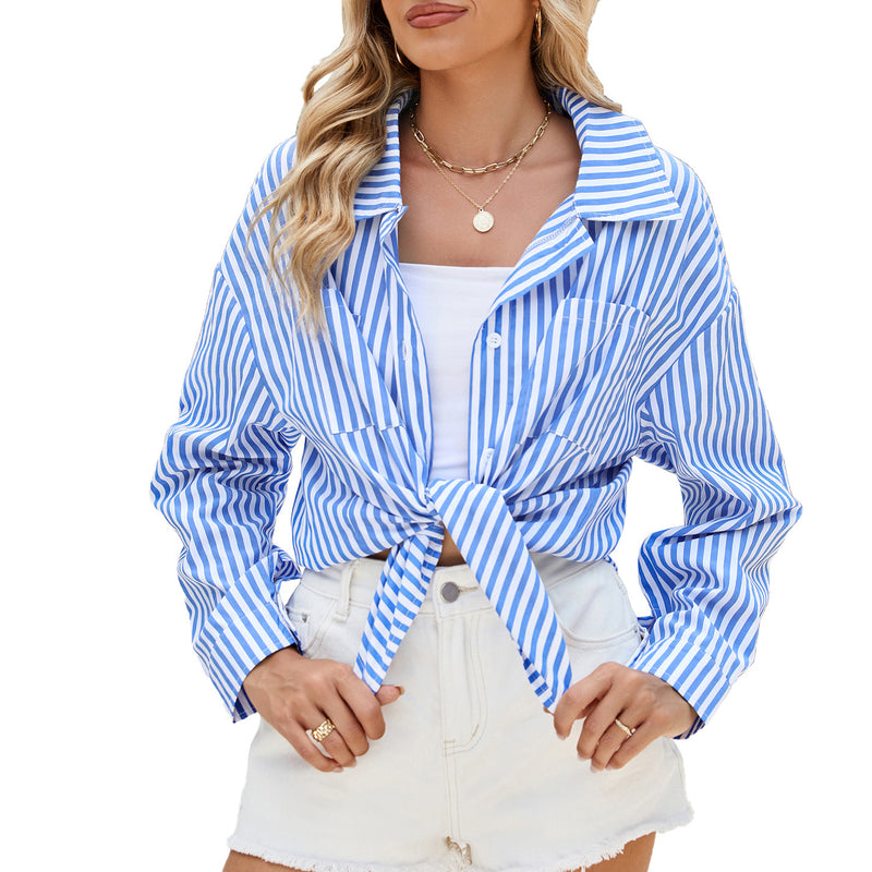 Image of Rachel | Women's Striped Button-Down Shirt
