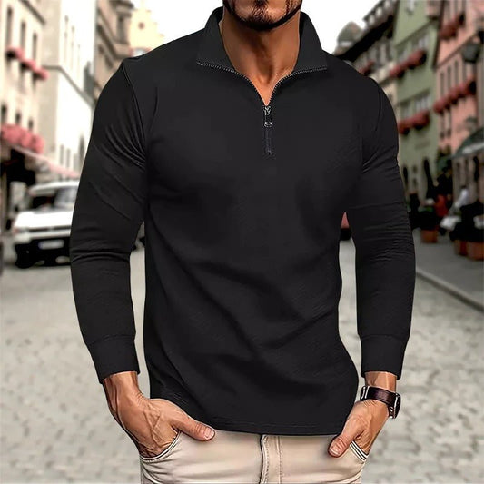Image of Raphael | Men's Long Sleeve Zip Polo