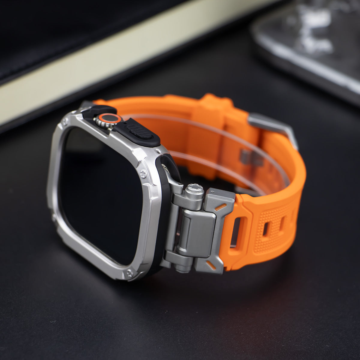 RavenTac Tactical Fluoro Rubber Strap + TPU/PC 2-in-1 Case for Apple Watch