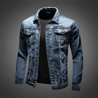 Retro-Inspired Denim Jacket with Button Closure