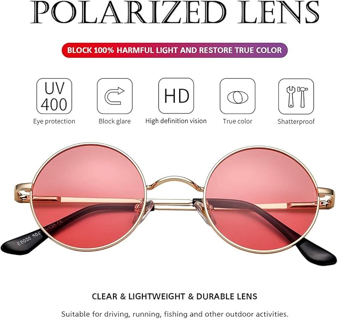 Retro Round Polarized Sunglasses - Lenno