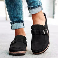 Retro Suede Slip-On Sandals with Orthopedic Comfort - Solenza