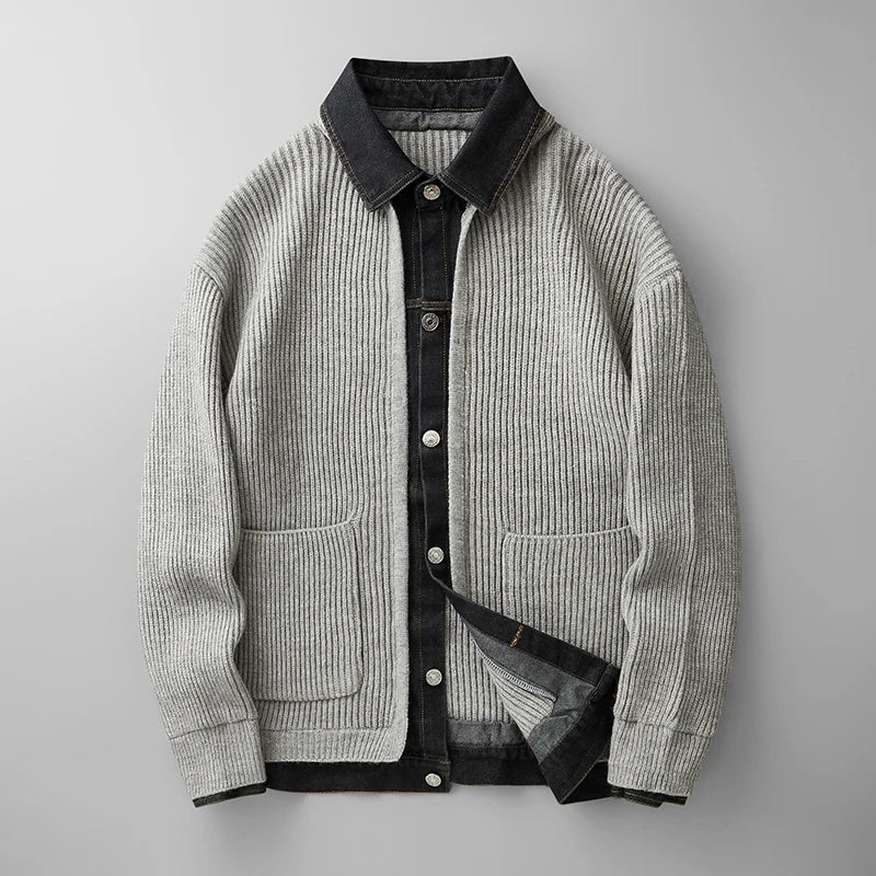Image of Rex | Men's Button-Down Ribbed Cardigan