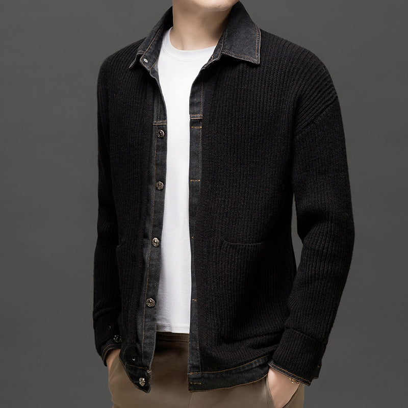Image of Rex | Men's Button-Down Ribbed Cardigan
