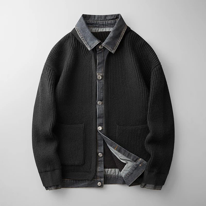 Image of Rex | Men's Button-Down Ribbed Cardigan