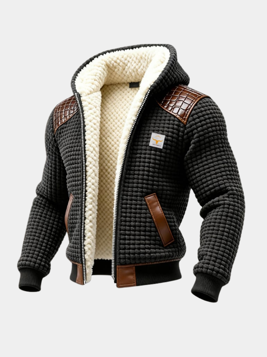 Image of Ricky | Men's Hooded Sherpa Lined Bomber Jacket