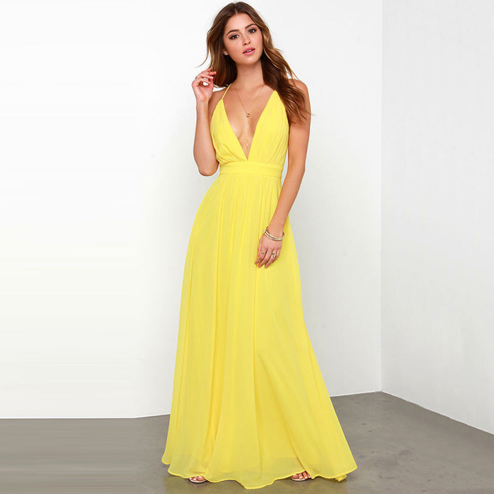 Image of Rose | Women's V-Neck A-Line Maxi Dress