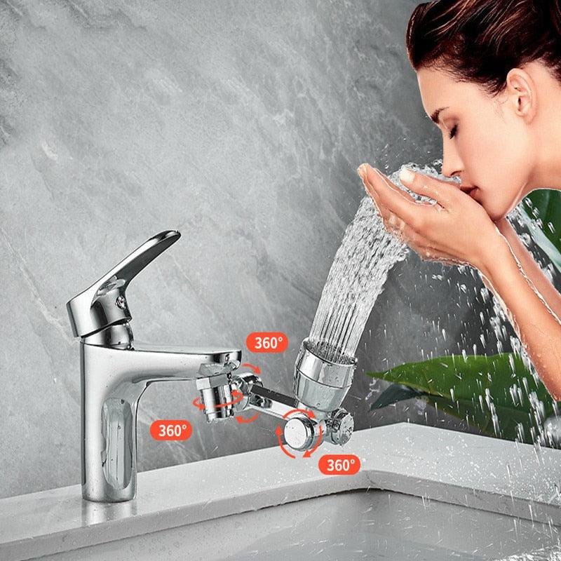Rotating Faucet Extender – 1080° Rotation & 2 Spray Modes – Copper & ABS Kitchen & Bathroom Accessory