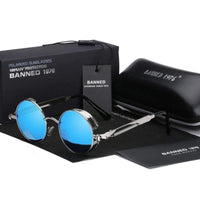Retro Round Steampunk Polarized Sunglasses - Argo
