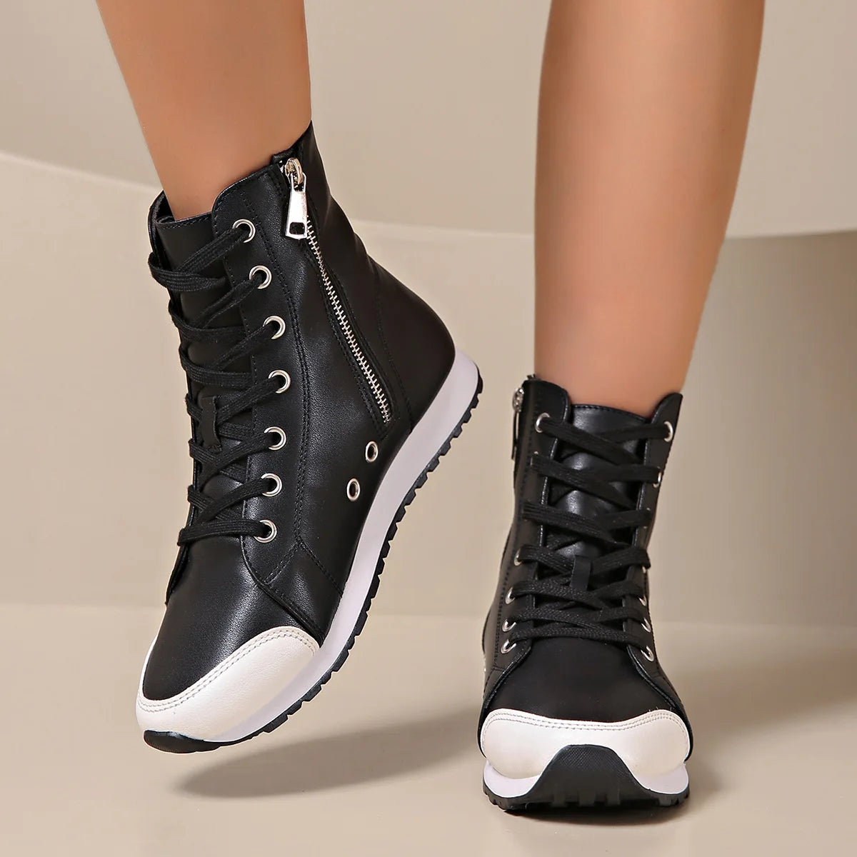 Image of Rowan | Unisex High-Top Faux Leather Sneakers