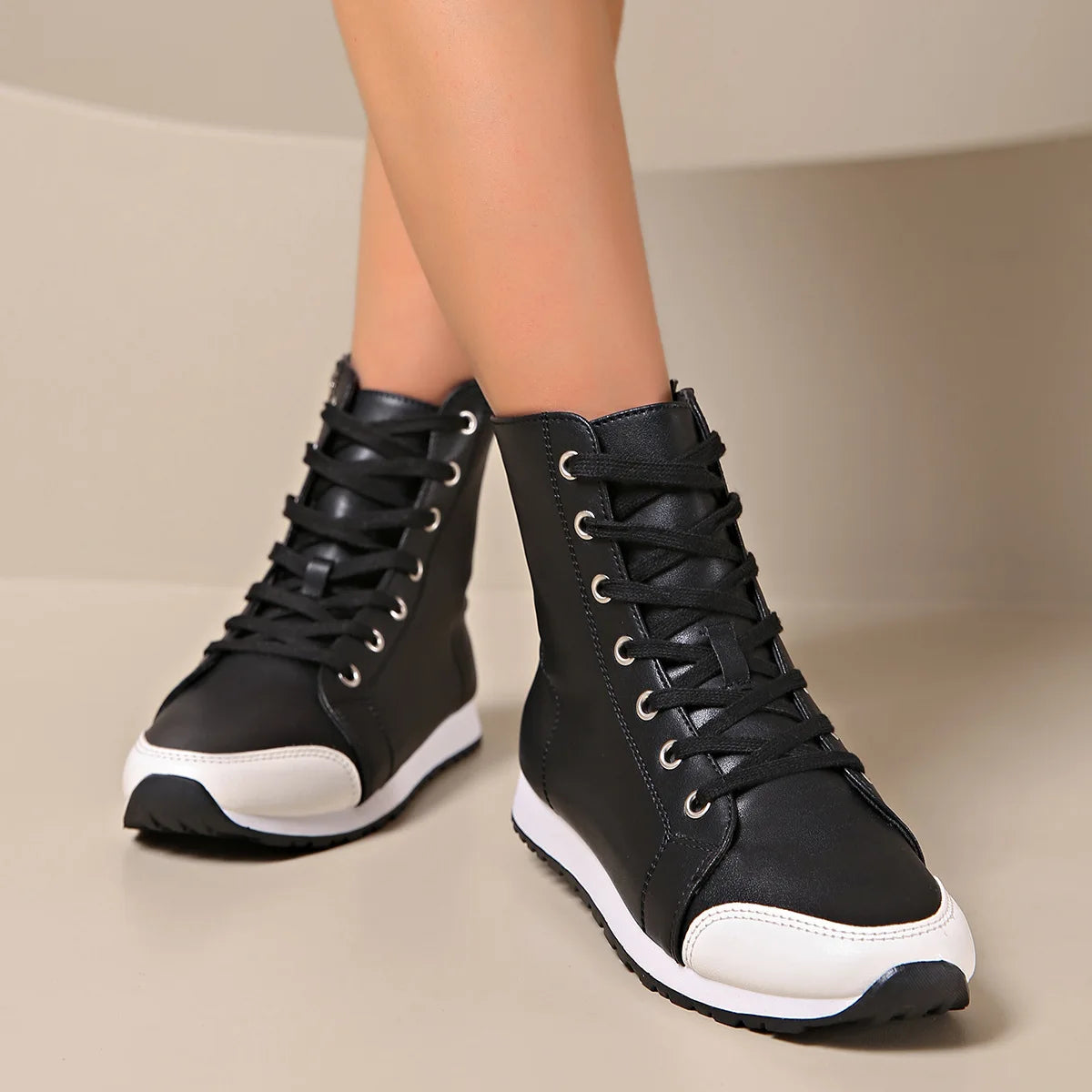 Image of Rowan | Unisex High-Top Faux Leather Sneakers