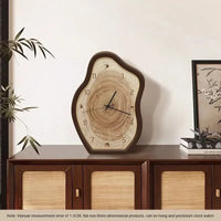 Rustic Annual Ring Clock with Natural Wood-Inspired Design