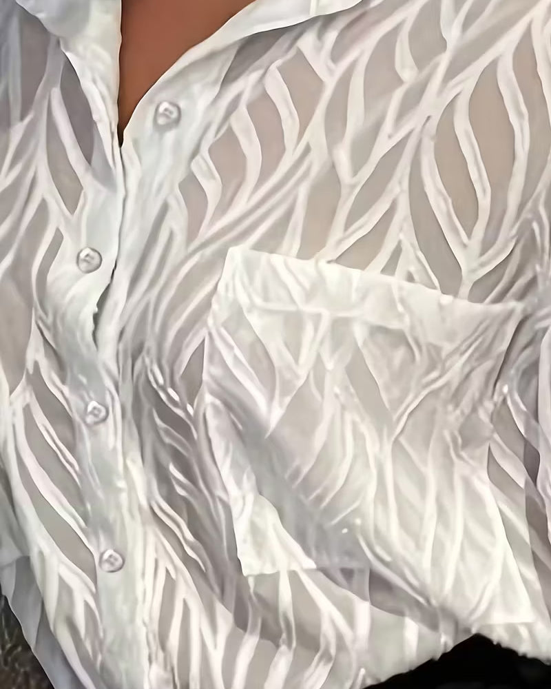 Image of Sally | Women's Long Sleeve Sheer Blouse