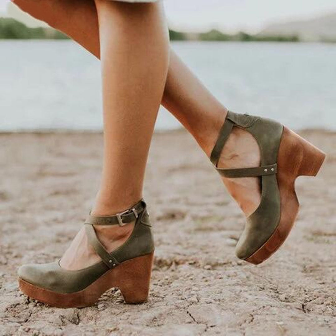 Siena Closed Toe Wedge Heels