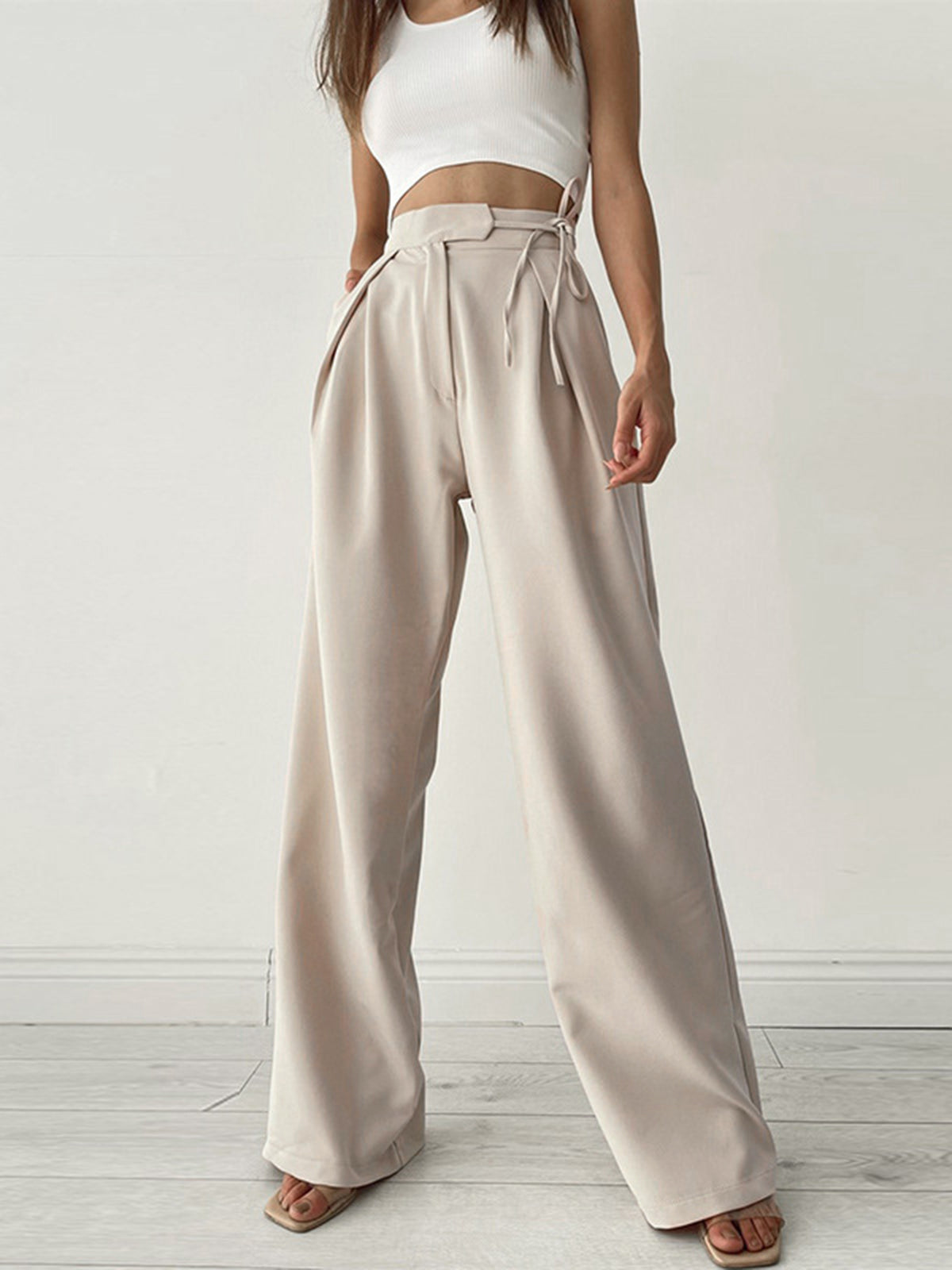 Image of Sloane | Women's High-Waisted Wide Leg Pants