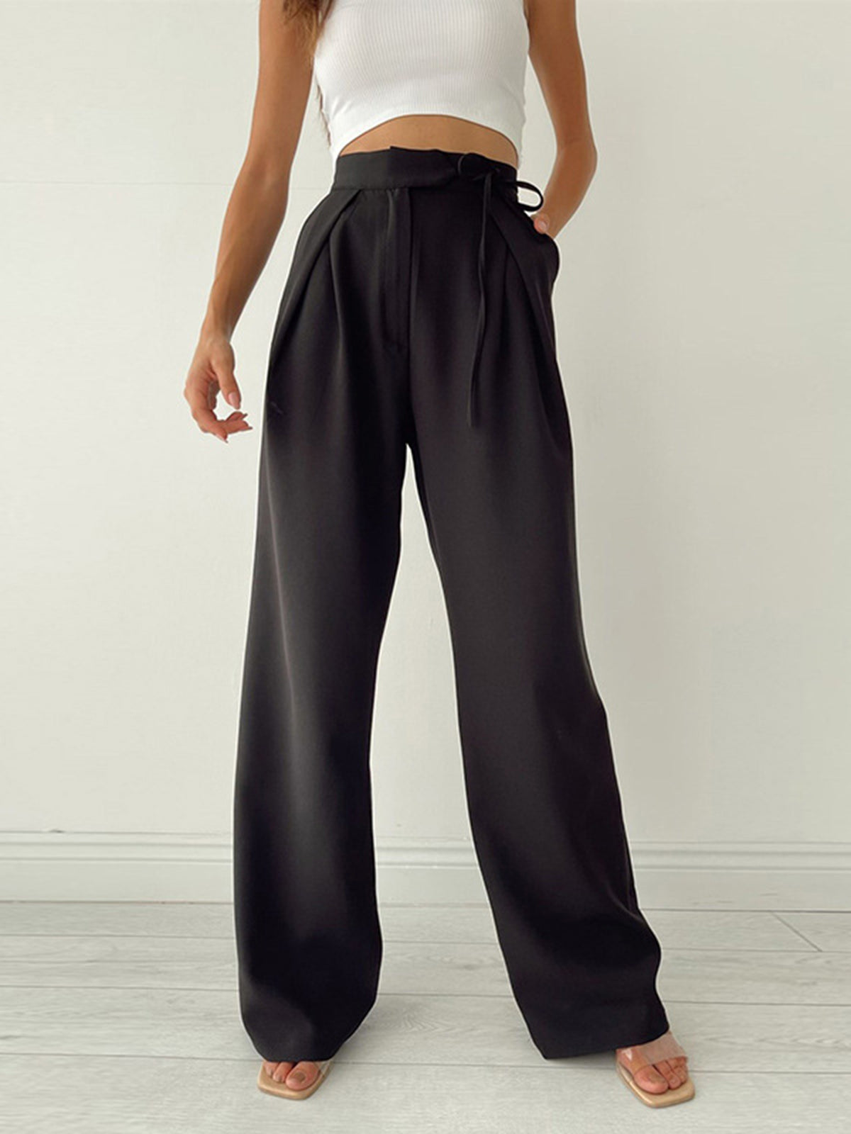 Image of Sloane | Women's High-Waisted Wide Leg Pants
