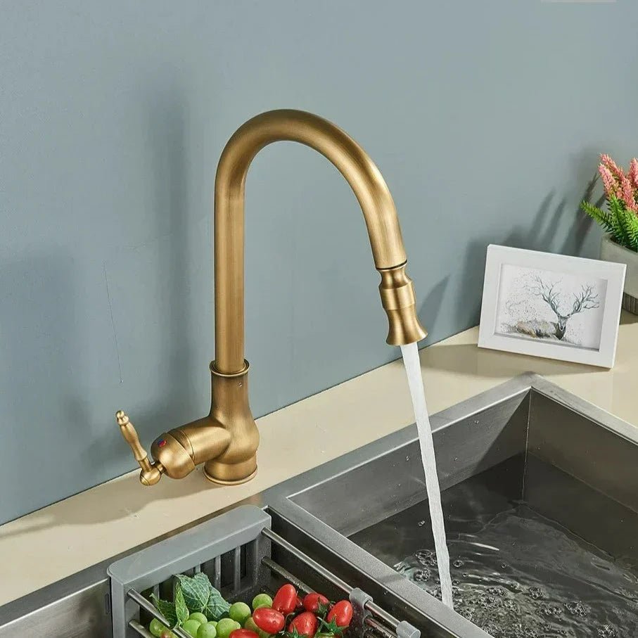 SMARTSPOUT – Kitchen faucet with pull-out function in antique bronze and touch sensor