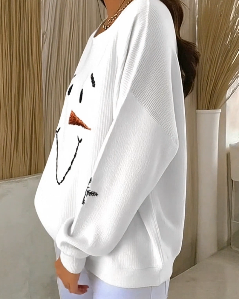 Snowman Face Sweatshirt