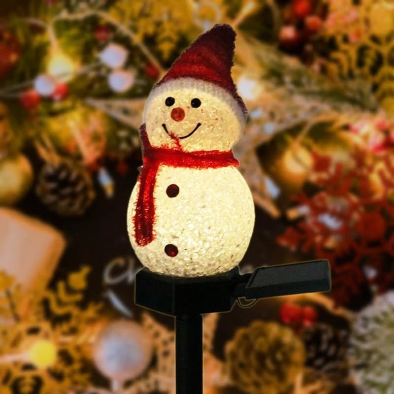 Snowman Solar Lights — Sunlight Charging, Warm LED Illumination