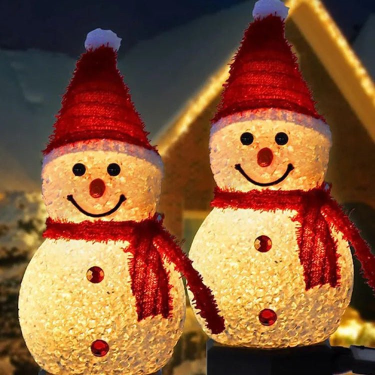 Snowman Solar Lights — Sunlight Charging, Warm LED Illumination