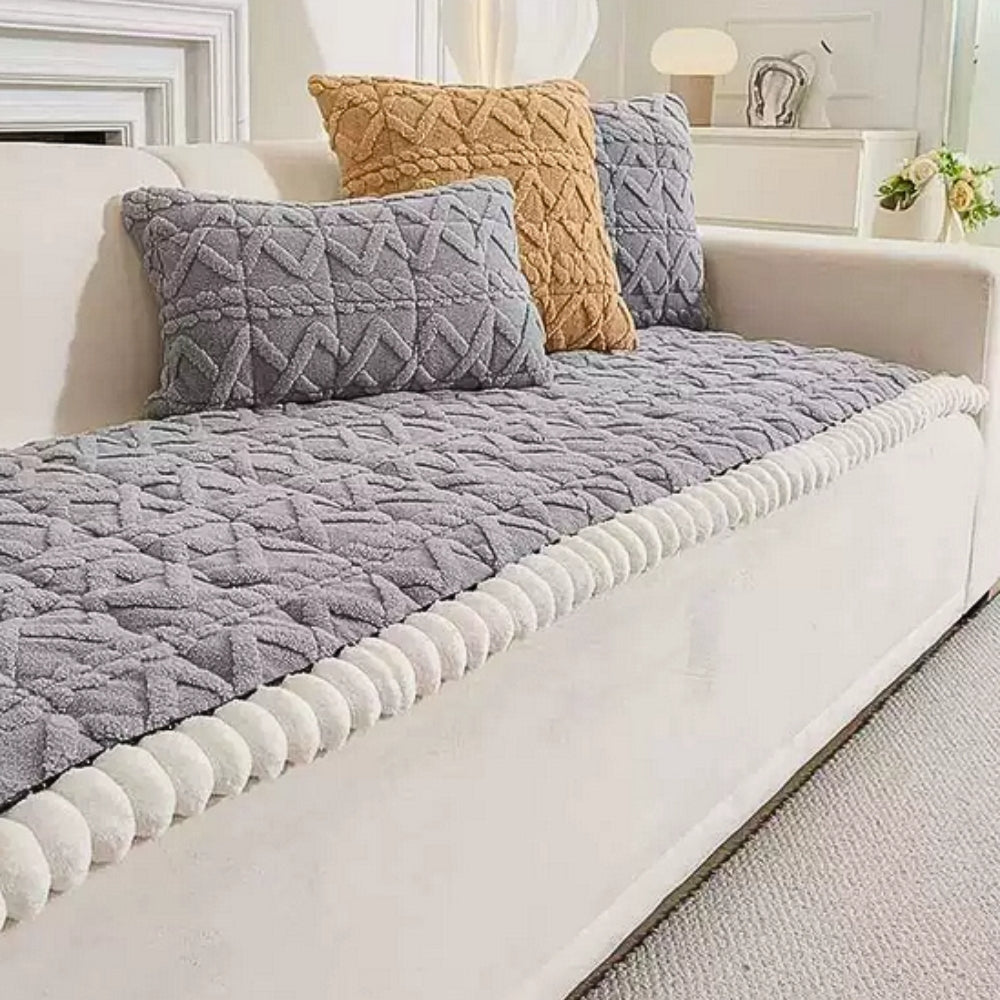 Snuggle Sherpa Plush Sofa Protector Cover
