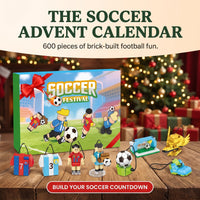 Soccer Advent Calendar, 600-Piece Brick Builds with Players, Jerseys and Trophies