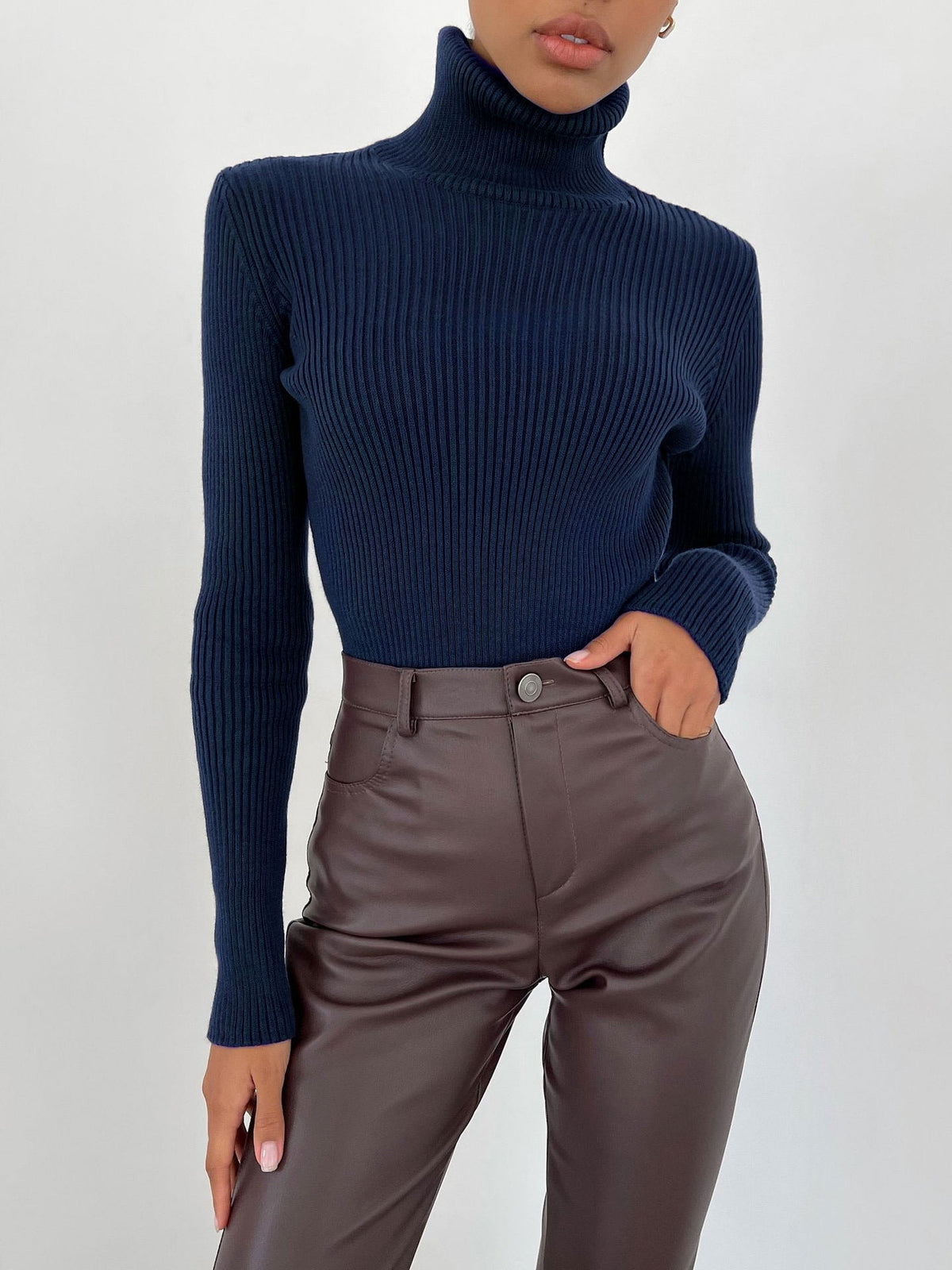 Soft and Cosy Winter Turtleneck Sweater with High Neck