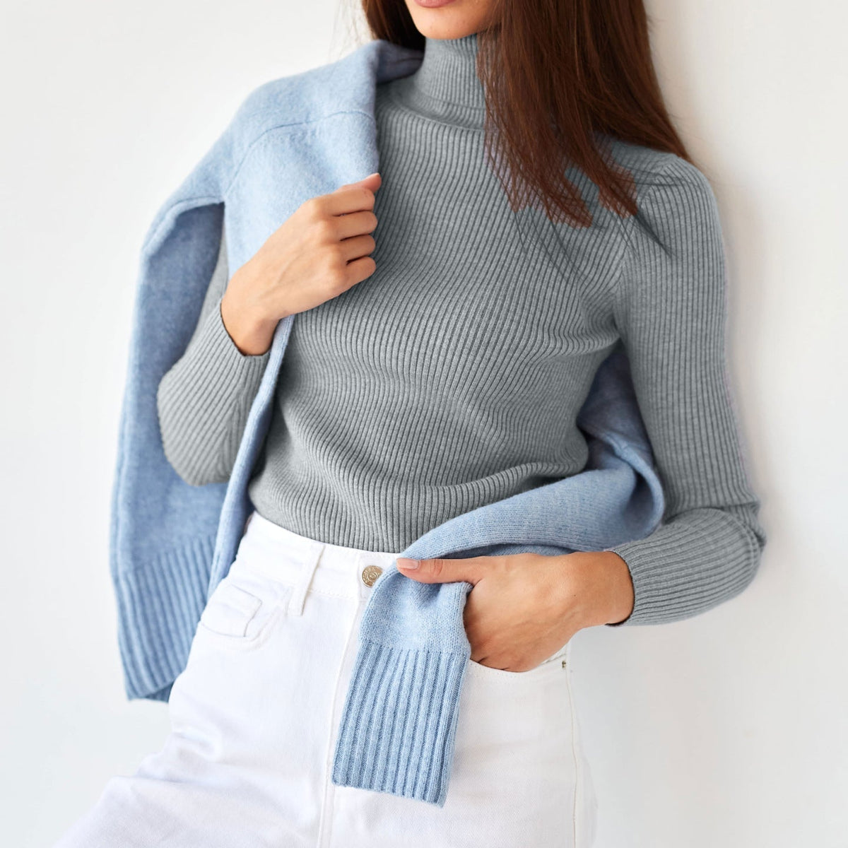 Soft and Cosy Winter Turtleneck Sweater with High Neck