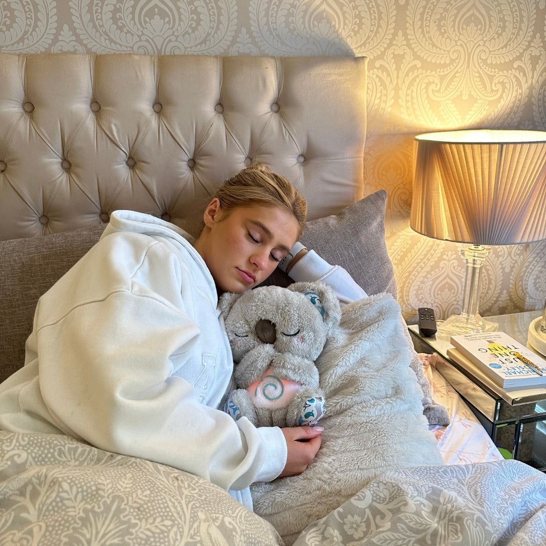Soothing Koala Breathing Toy | Rhythmic Breathing Simulator | Tactile Haptic Sound Therapy | Integrated LED Night Light | Weighted Plush Companion