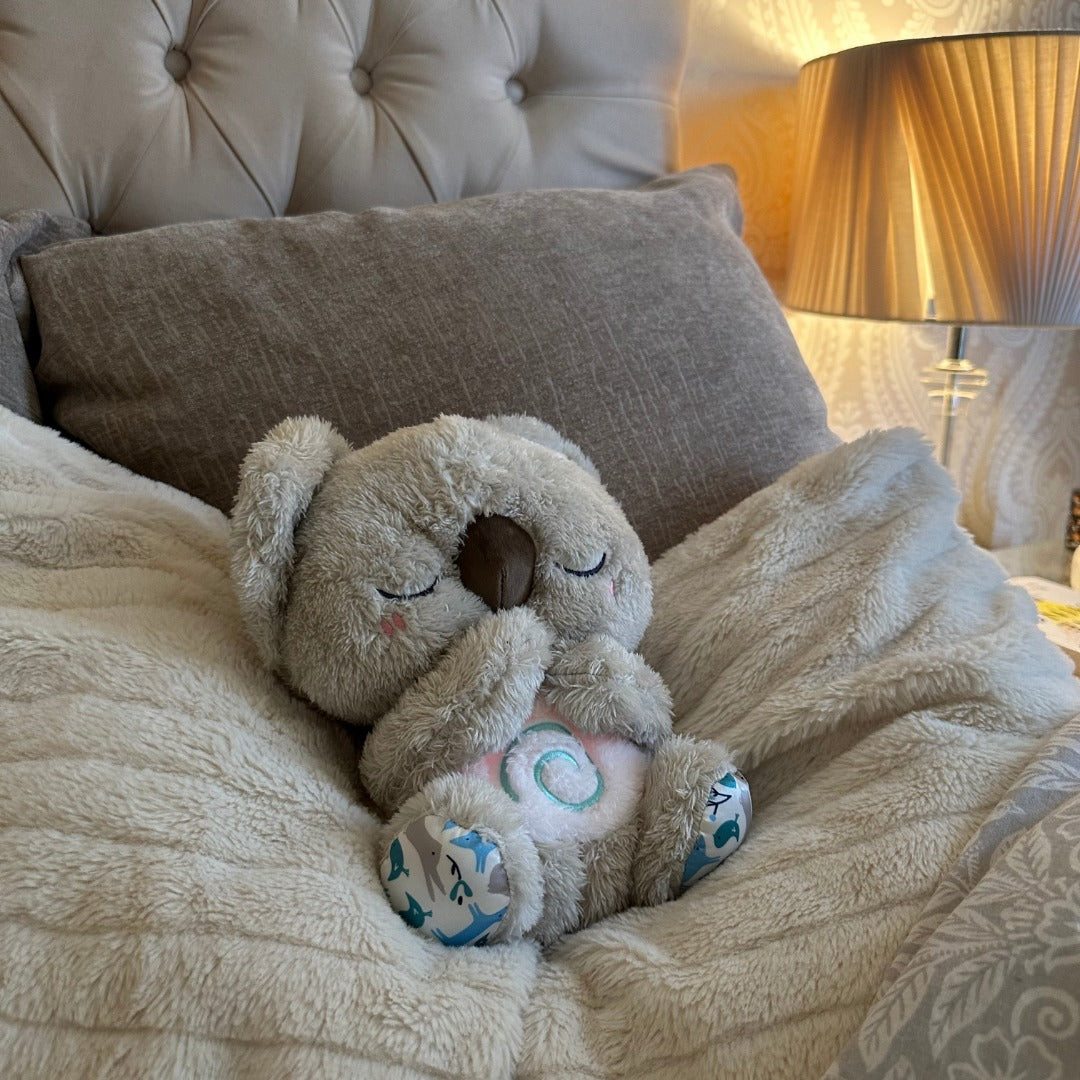 Soothing Koala Breathing Toy | Rhythmic Breathing Simulator | Tactile Haptic Sound Therapy | Integrated LED Night Light | Weighted Plush Companion