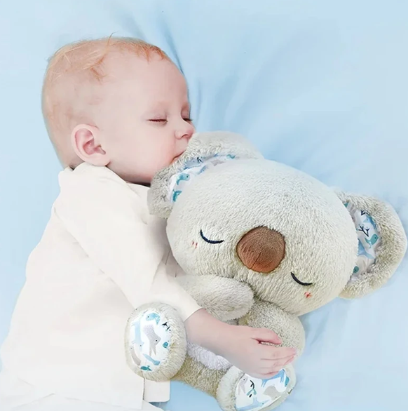 Soothing Koala Breathing Toy | Rhythmic Breathing Simulator | Tactile Haptic Sound Therapy | Integrated LED Night Light | Weighted Plush Companion