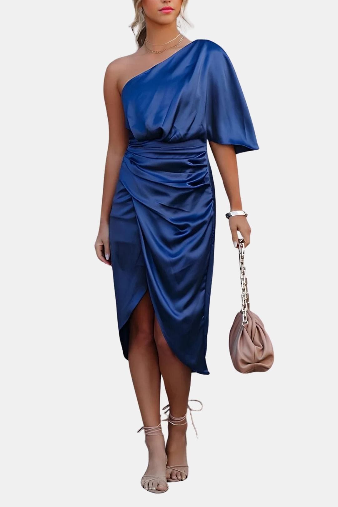 Image of Sophia | Women's One Shoulder Wrap Midi Dress
