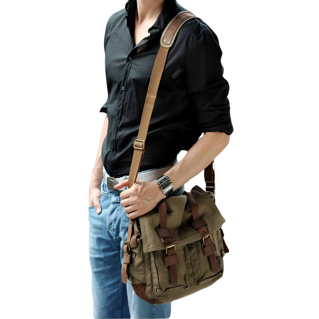 Spacious Men's Canvas Crossbody - UrbanTrail