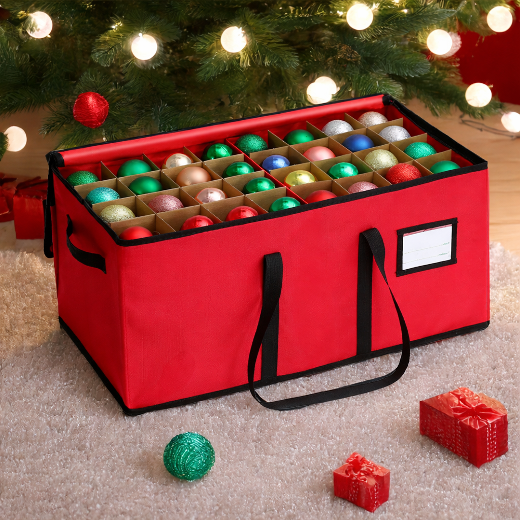Stackable Fabric Christmas Ornament Storage Bag Organizer