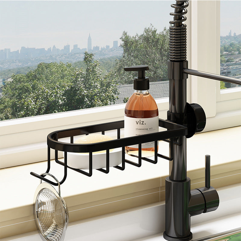 Rustproof Aluminum Shower Holder for Shampoo & Soap – Silver or Black – No-Drill