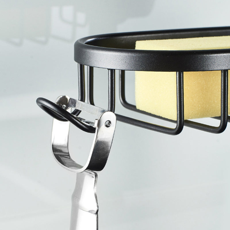 Rustproof Aluminum Shower Holder for Shampoo & Soap – Silver or Black – No-Drill