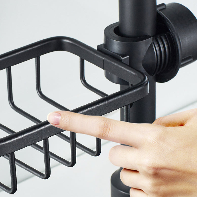 Rustproof Aluminum Shower Holder for Shampoo & Soap – Silver or Black – No-Drill