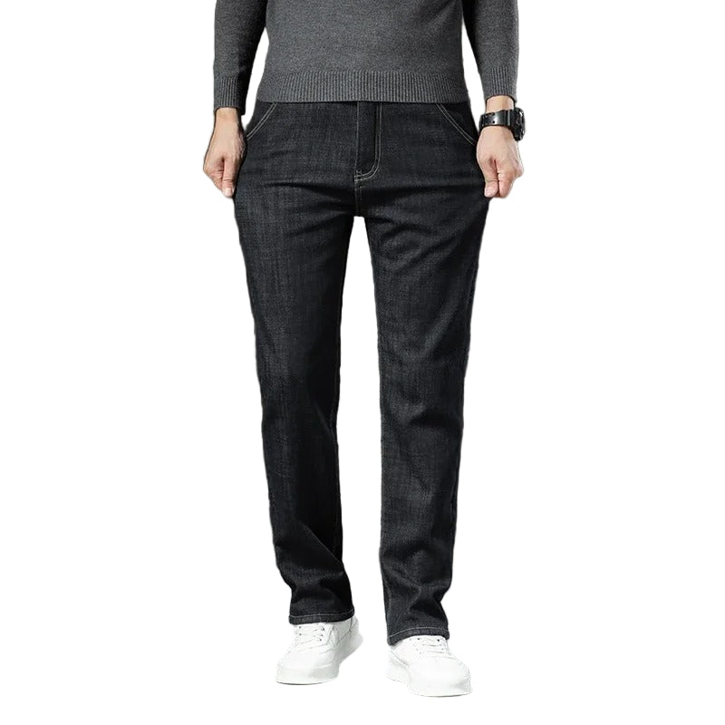 Straight Men's Pants in Lambskin Denim Style