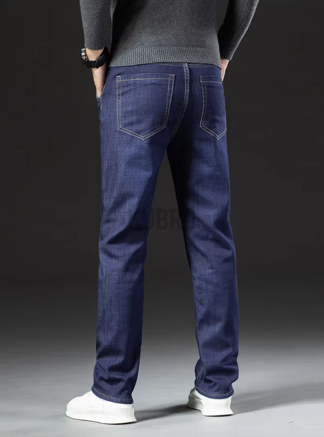 Straight Men's Pants in Lambskin Denim Style