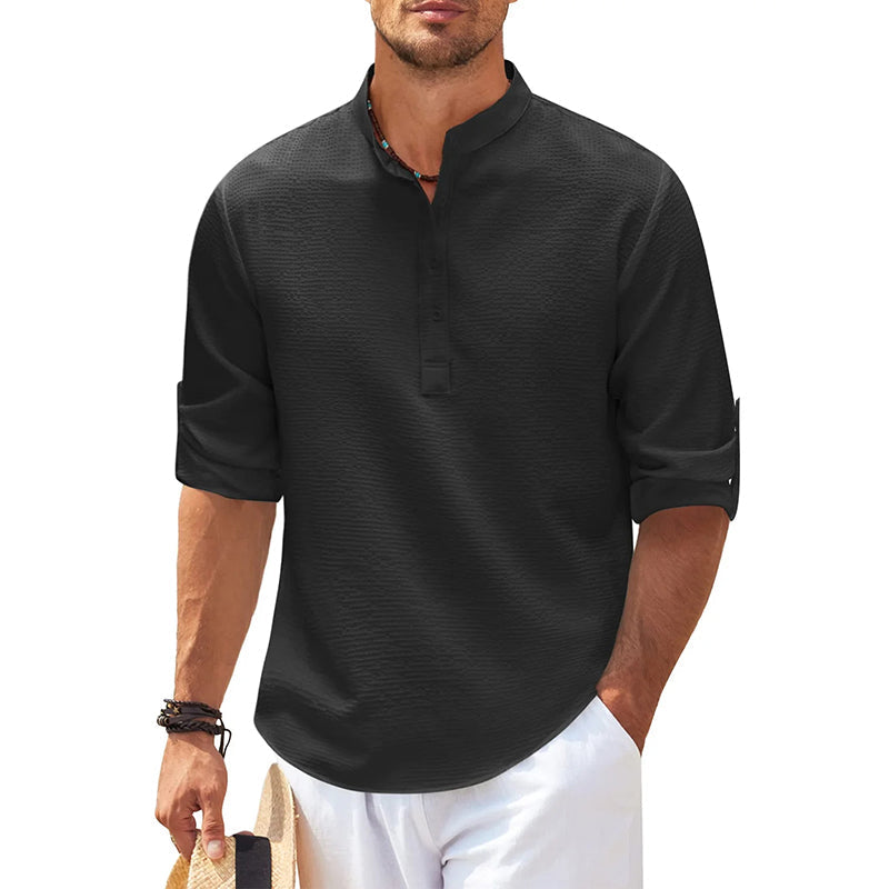Image of Stuart | Men's Roll Sleeve Henley Shirt