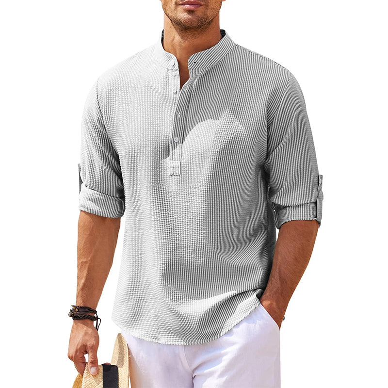 Image of Stuart | Men's Roll Sleeve Henley Shirt