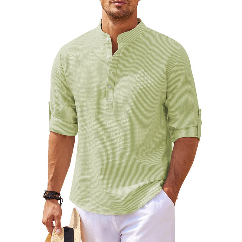 Image of Stuart | Men's Roll Sleeve Henley Shirt