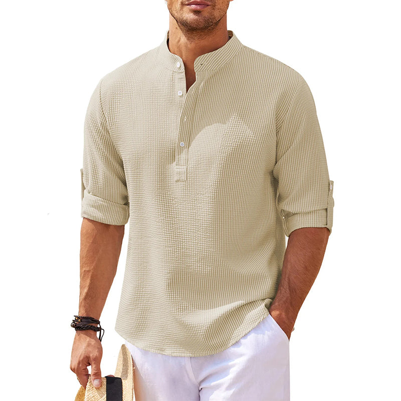 Image of Stuart | Men's Roll Sleeve Henley Shirt