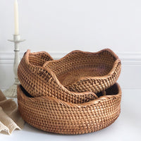 Woven Rattan Storage Basket for Kitchen & Home