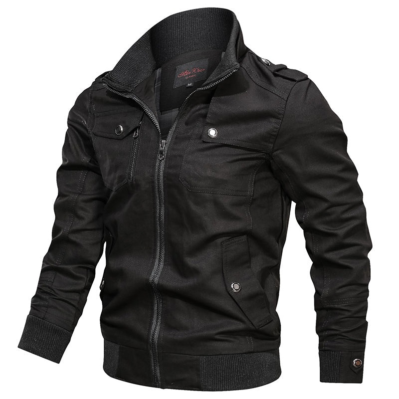 Stylish Men's Jacket with Rib-Knit Collar in Multiple Colors