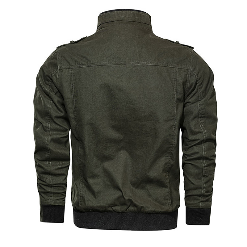 Stylish Men's Jacket with Rib-Knit Collar in Multiple Colors