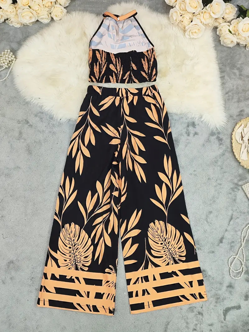 Image of Susan | Women's High-Waisted Wide Leg Two-Piece Set