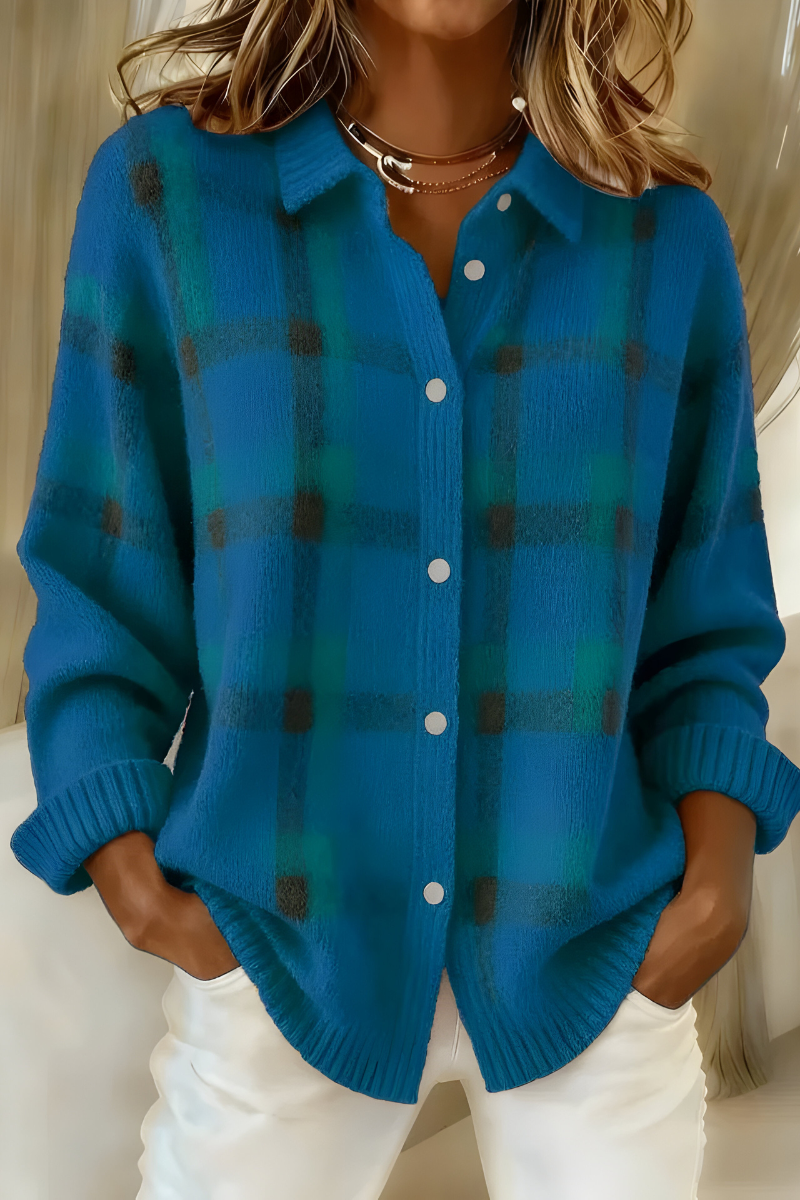 Image of Sylvia | Women's Plaid Button-Up Long Sleeve Shirt
