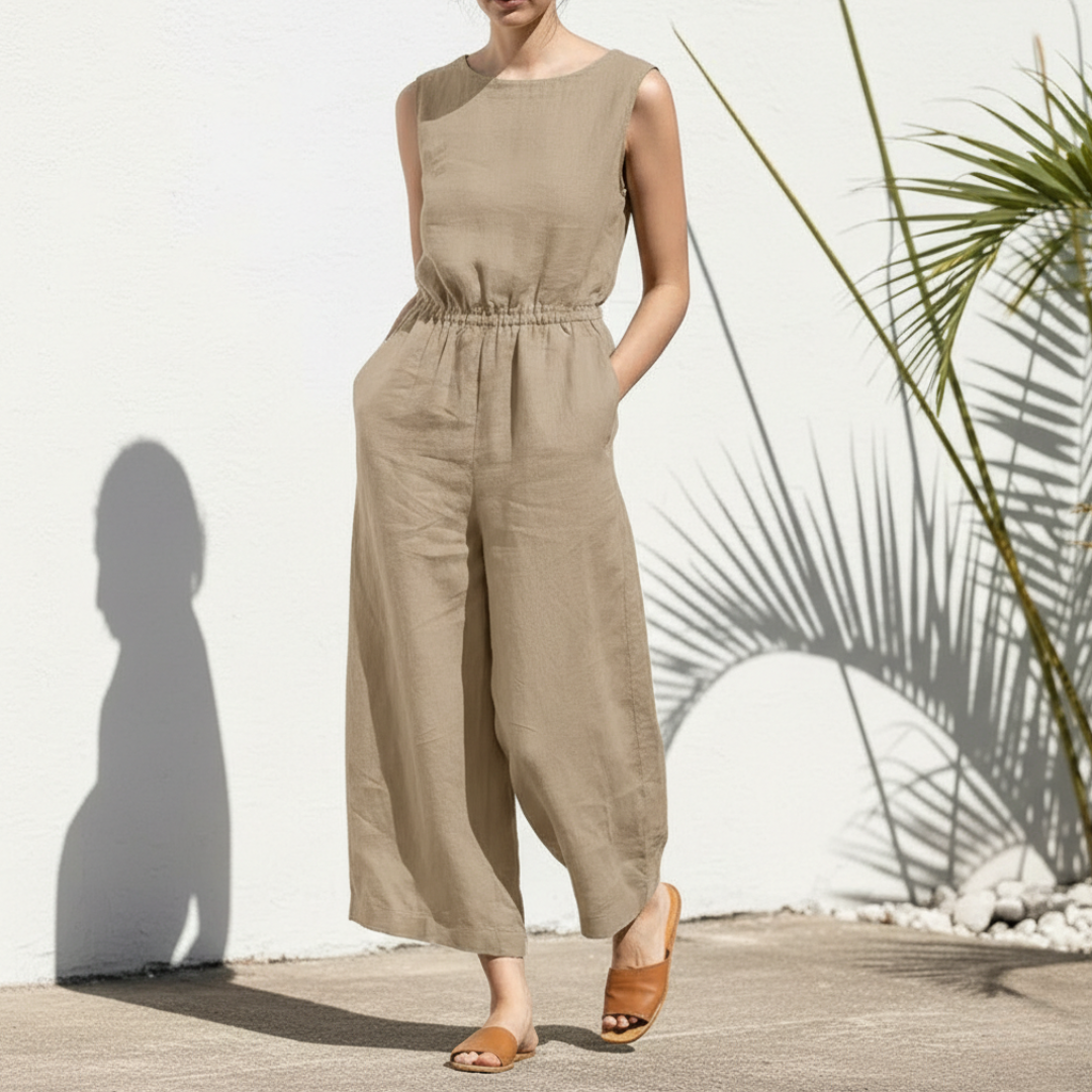 Image of Tammy | Women's Sleeveless Wide Leg Jumpsuit