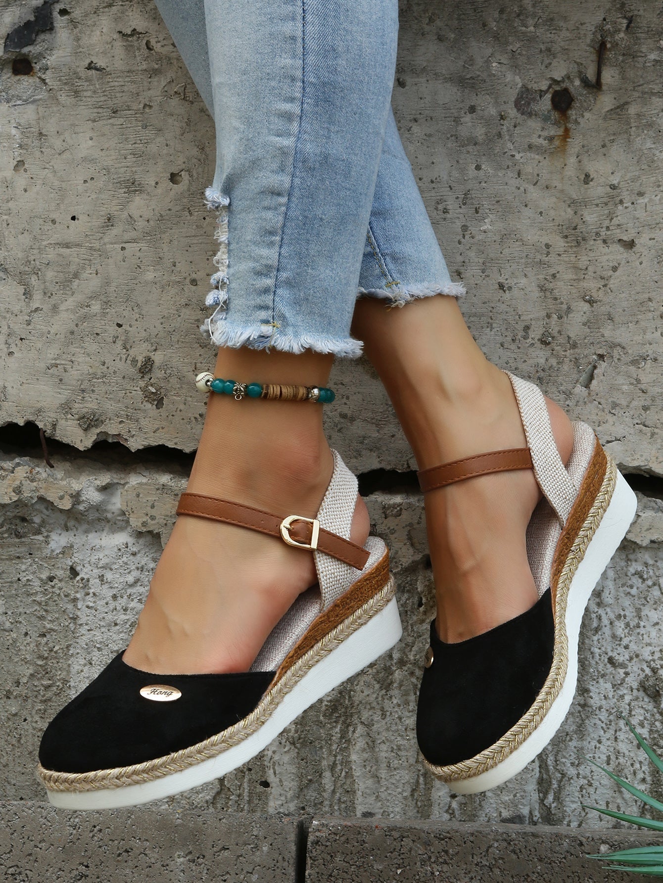Image of Tasha | Women's Ankle Strap Espadrille Wedge Sandals